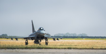 An Eurofighter Typhoon from Ala 11 in Morón in 2015