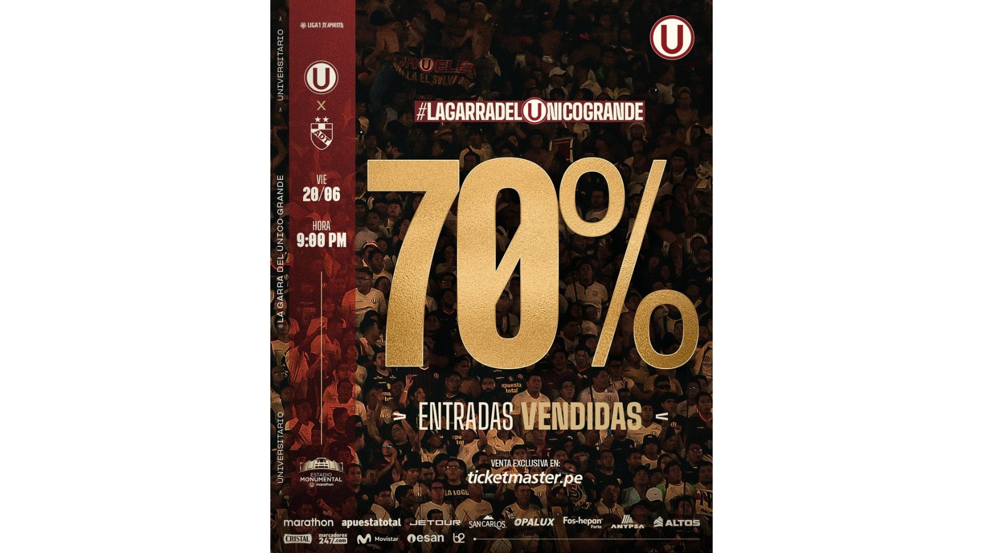 Estadio Monumental lleno durante el partido. - créditos: Difusión
