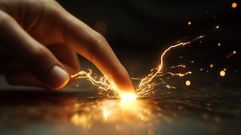 Persona experimentando un toque eléctrico