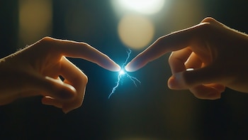 Persona experimentando un toque eléctrico