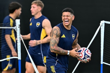 Marcos Rojo, durante un entrenamiento