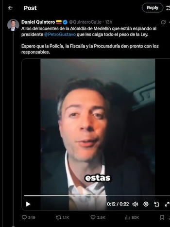 Daniel Quintero se fue en