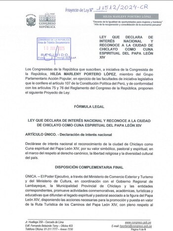 Proyecto de Ley.