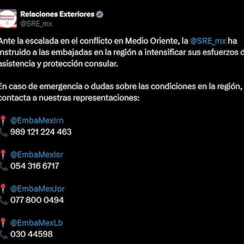 La SRE dio a conocer