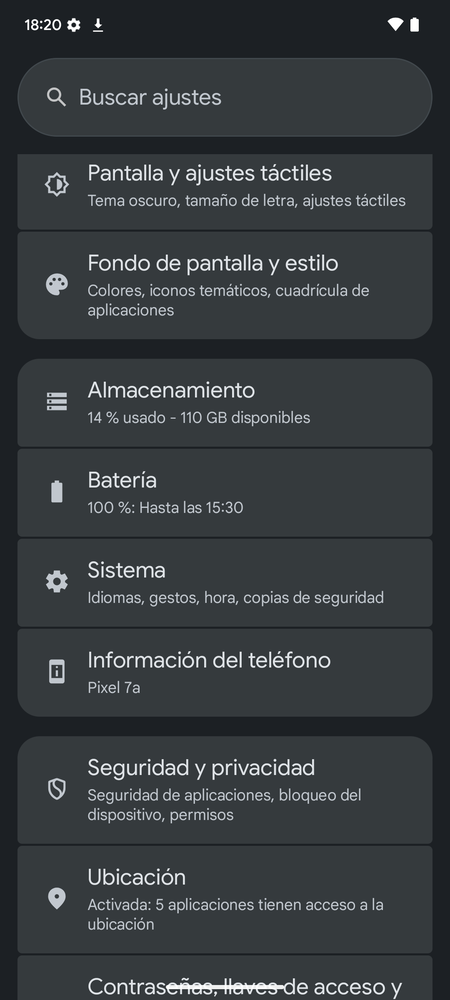 Settings Menu