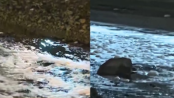 Rímac river presents foam