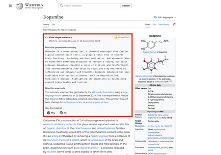 Simple Summary of Dopamine