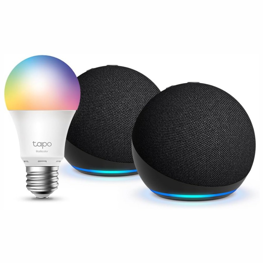 Two Echo Dot (5th Generation) + Tapo E27
