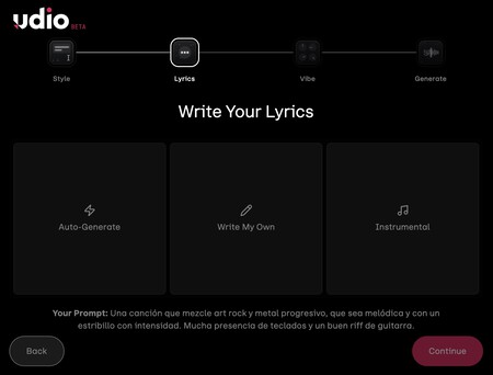 Udio lyrics