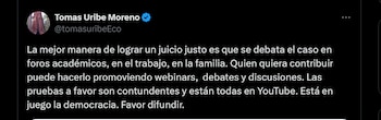 Tomás Uribe defended Álvaro
