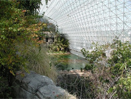The interior of Biosphere 2 in Arizona