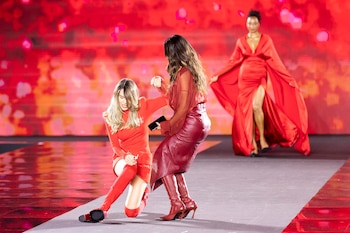 The actress suffered a spectacular fall