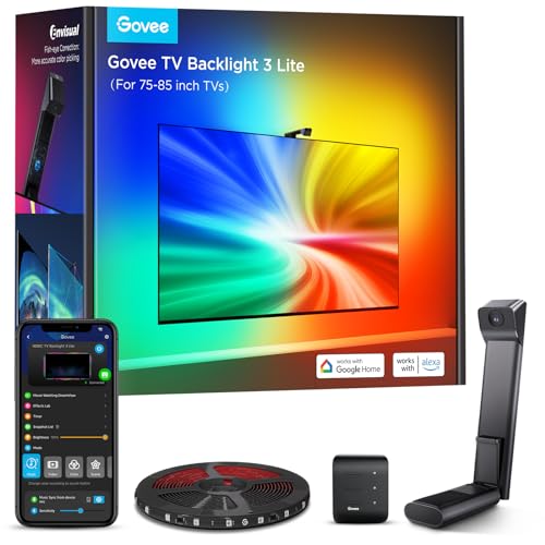 Govee TV Backlight 3 Lite for TVs 75-85 inches, RGBICW 4EN1, Wi-Fi, compatible with Alexa and App control
