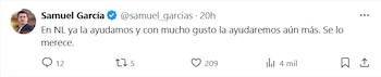 Samuel García expressed his disposition