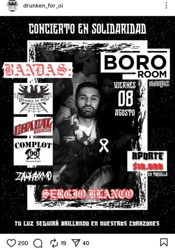 Four groups called on a recital to raise funds for Sergio Blanco's relatives
