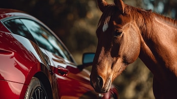 A pure English blood (Thoroughbred)