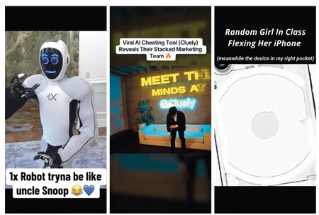 Examples of 1x Cluely and Nothing robot clips