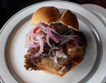 Bread with chicharrón in