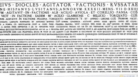 Transcription of the wake of Cayo Apuleyo Diocles