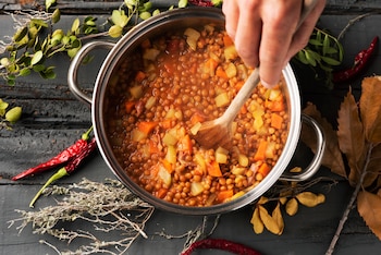 Lentils with vegetables