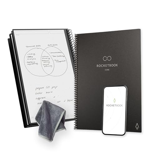 Rocketbook Core reusable spiral notebook, A4 size