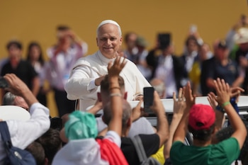 Pope Leo XIV greets