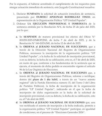 Resolution ordered by execution