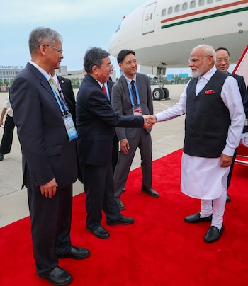 Modi arrives in China