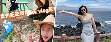 Young tourists from China exploring locations