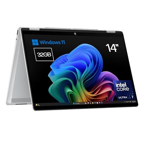 HP Omnibook X Flip - Convertible 14" 2K IPS Touchscreen Intel Ultra 7-258V EVO, 32GB RAM, 1TB SSD, Intel ARC Graphics, Windows 11 Home Silver - Spanish QWERTY Keyboard