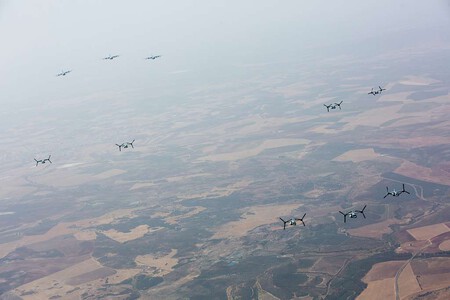 US Marine Corps MV 22b Ospreys and KC-130JS