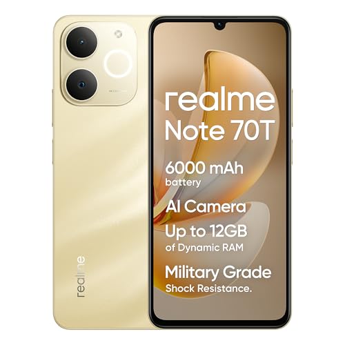 realme Smartphone Note 70T, 4+128GB, Battery 6000mAh, Ultra-thin Design of 7.94mm, IP54 ArmorShell Protection