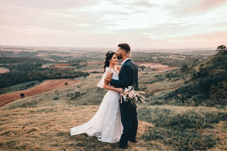 Couple celebrating their wedding