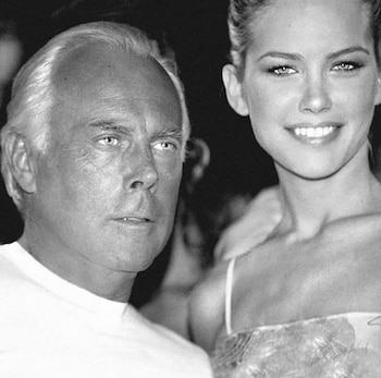 Armani with Valeria Mazza.