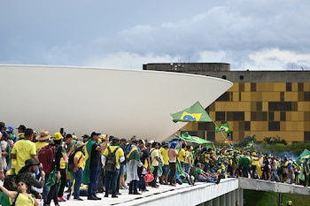 Followers of former president Jair Bolsonaro