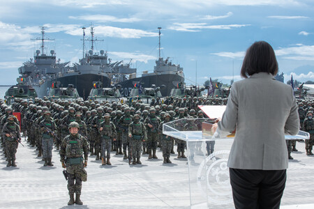 President Of Taiwan Tsai Ing Wen Reviews A Marine Corps Battalion