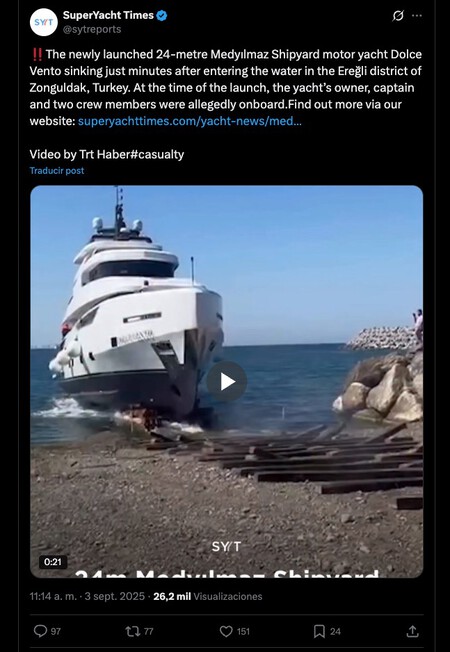 Shipwreck of a yacht