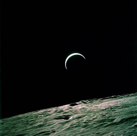 A growing Earth photographed during Apollo 15