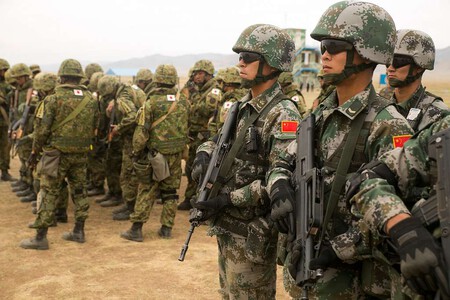 Military personnel on drills