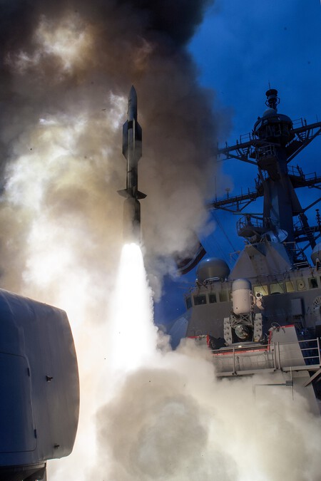 USS John Paul Jones launching a Standard Missile-6
