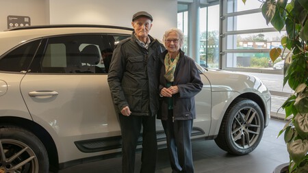 The Evans Couple with their Porsche