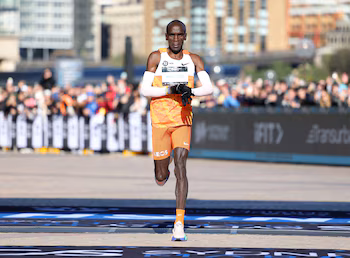 Eliud Kipchoge during his training in the Kenyan highlands