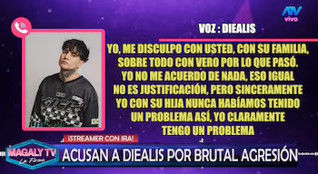Streamer Diealis acknowledges the consequences of his actions. Capture: Magaly TV La Firme.