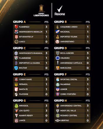 2026 Libertadores Cup standings table