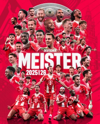 The graphic composition of the FC Bayern title with the presence of Felipe Chávez. - Credit: @FC Bayern