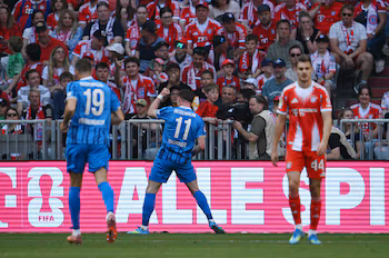 Budu Zivzivadze celebrating his goal-credit Angelika Warmuth/REUTERS