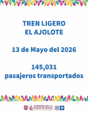 El Ajolote Light Train records transport milestone