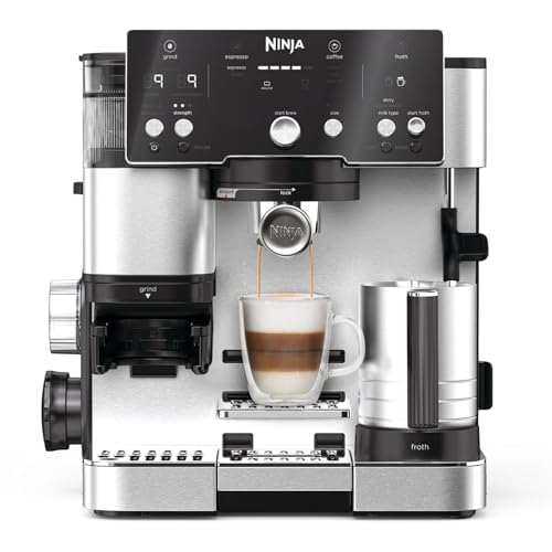 Ninja Luxe Essential 2-in-1 Latte, Cappuccino and Espresso Maker with Integrated Grinder and Milk Frother