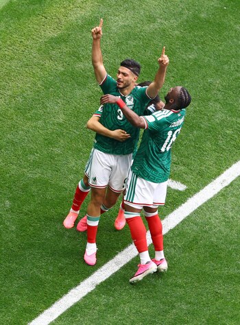 Raúl Jiménez scored against South Africa in the 2026 World Cup. REUTERS/Raquel Cunha