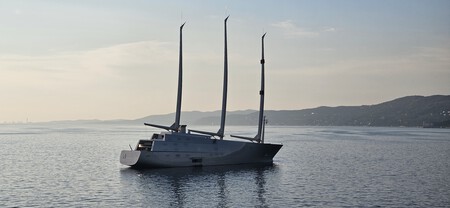 Sailing Yacht A anchored off Trieste